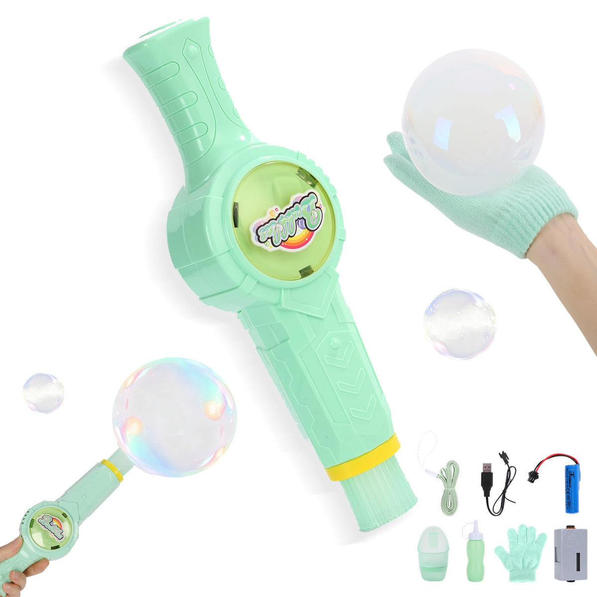 Fog Bubble Machine with LED lights energizes outdoor play sessions.