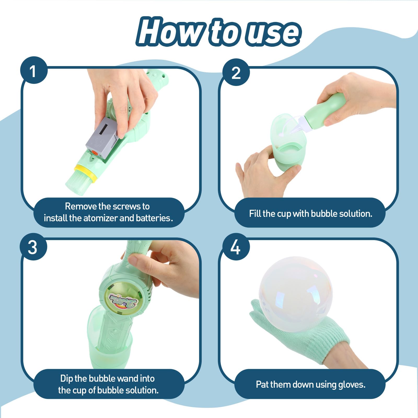 Fog Bubble Machine is USB rechargeable for cordless, mess-free fun.