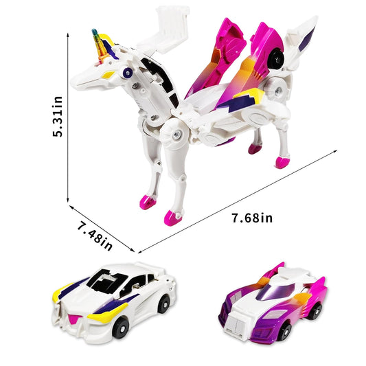 Fogsea unicorn morph toy shows magnetic deformation during crash play.