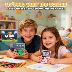 Fogud handheld game console TV connection enables big-screen family gaming.