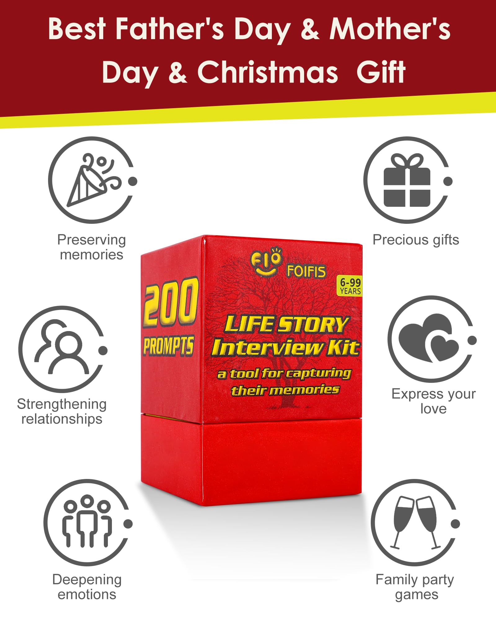FOIFIS 200 questions card set enabling easy storytelling and memory preservation