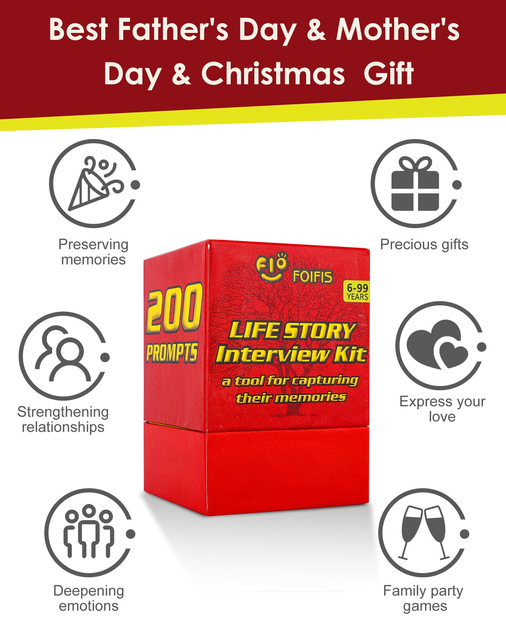 FOIFIS 200 questions card set enabling easy storytelling and memory preservation