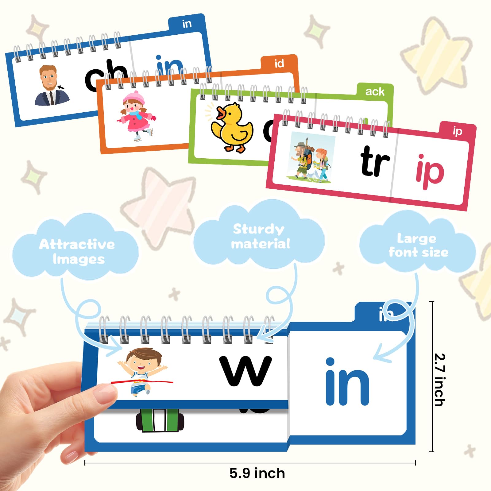 FOIFIS Kids ages 3-8 explore reading skills through fun flip activities.
