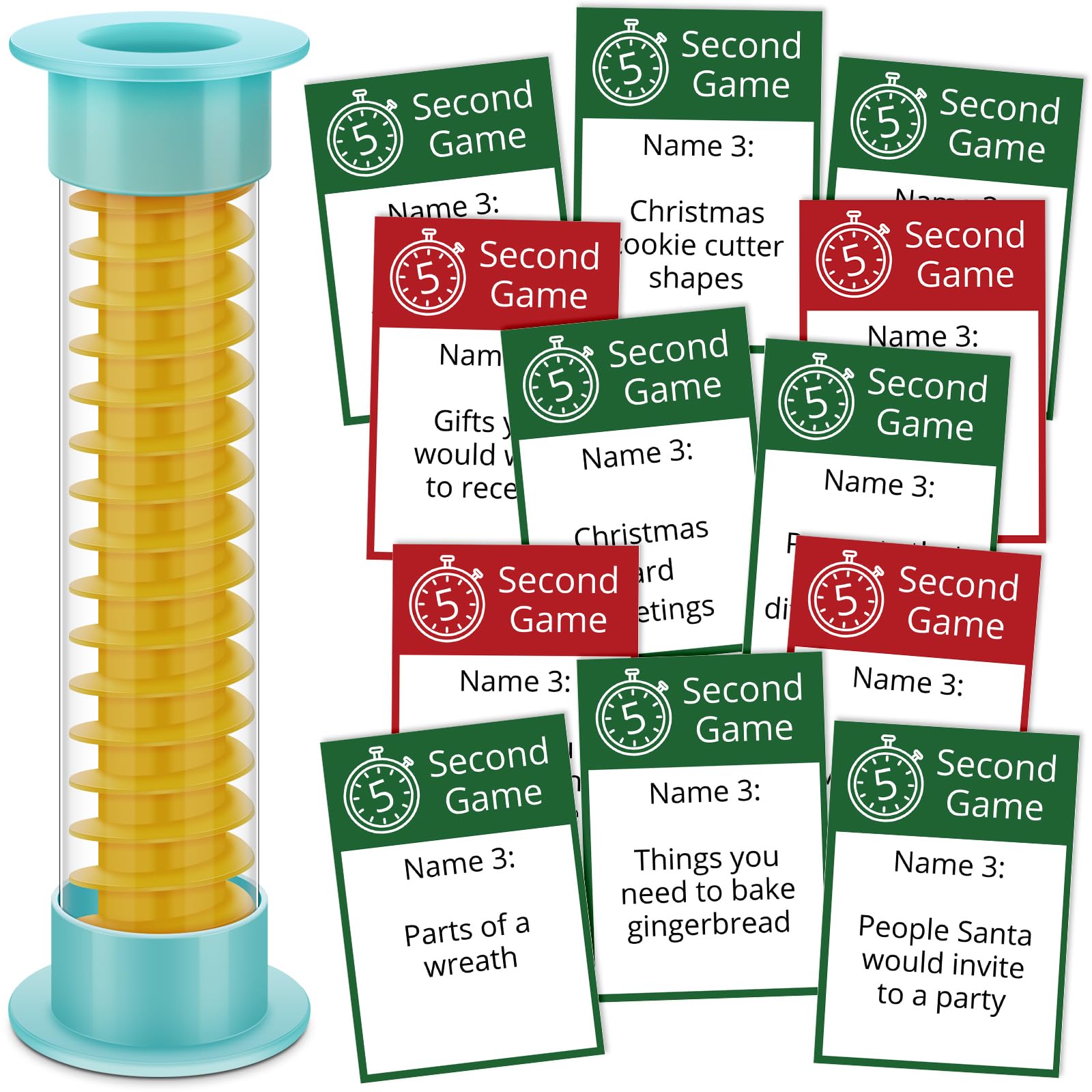 Foilswirl Christmas 5 Second Game cards for quick party prompts and laughs