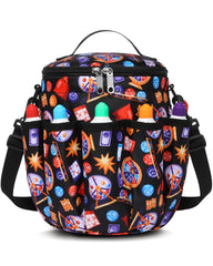 FOKDUVB bingo bag with 10 external pockets for daubers and cards, ideal organization.
