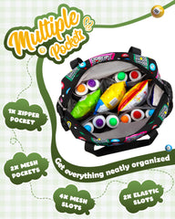 FOKDUVB Bingo Bag outside pocket stores snacks or tissues for easy reach.