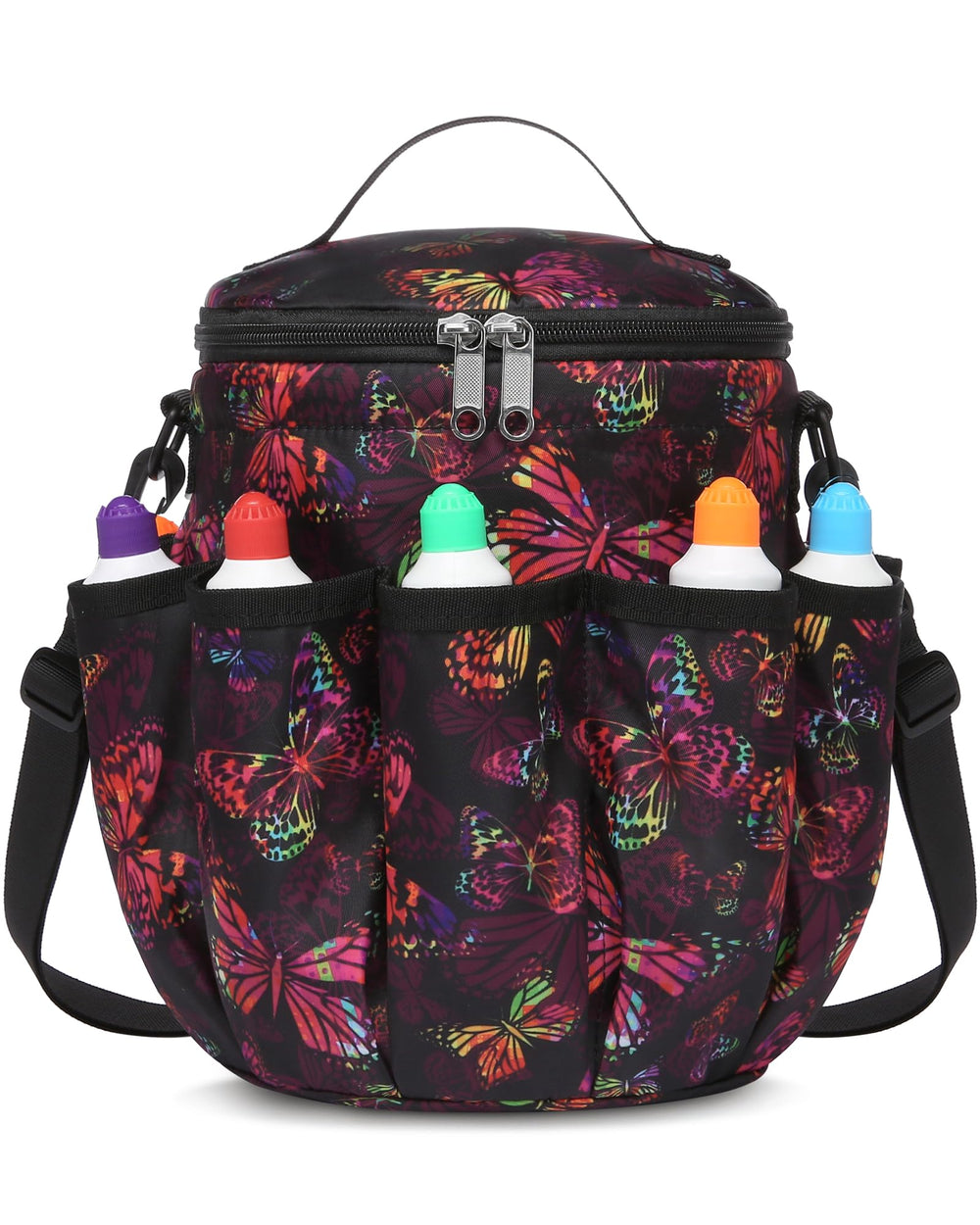 FOKDUVB bingo bag front view with organized pockets for quick access to daubers.