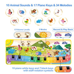 FOKI animal sounds mode promotes imaginative play on the mat.