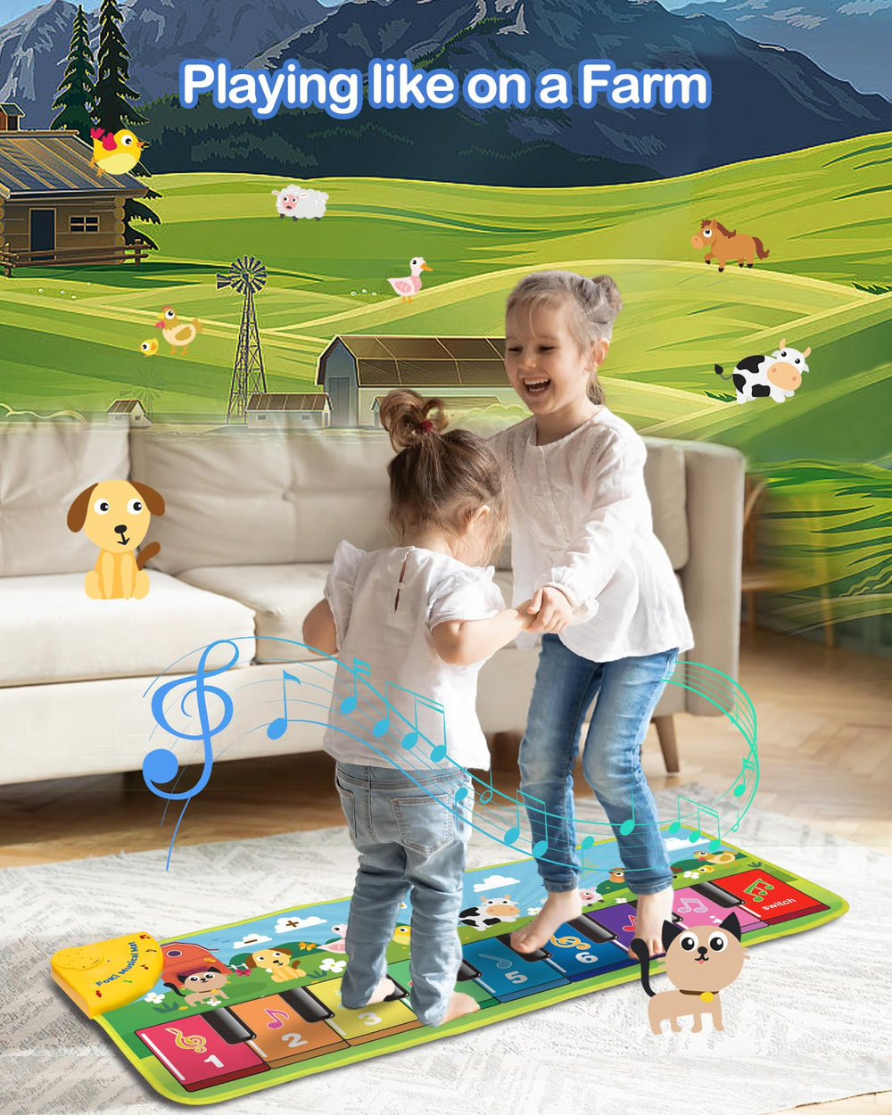 Foki Floor Piano Mat vibrant colors and melodies for early sensory exploration.