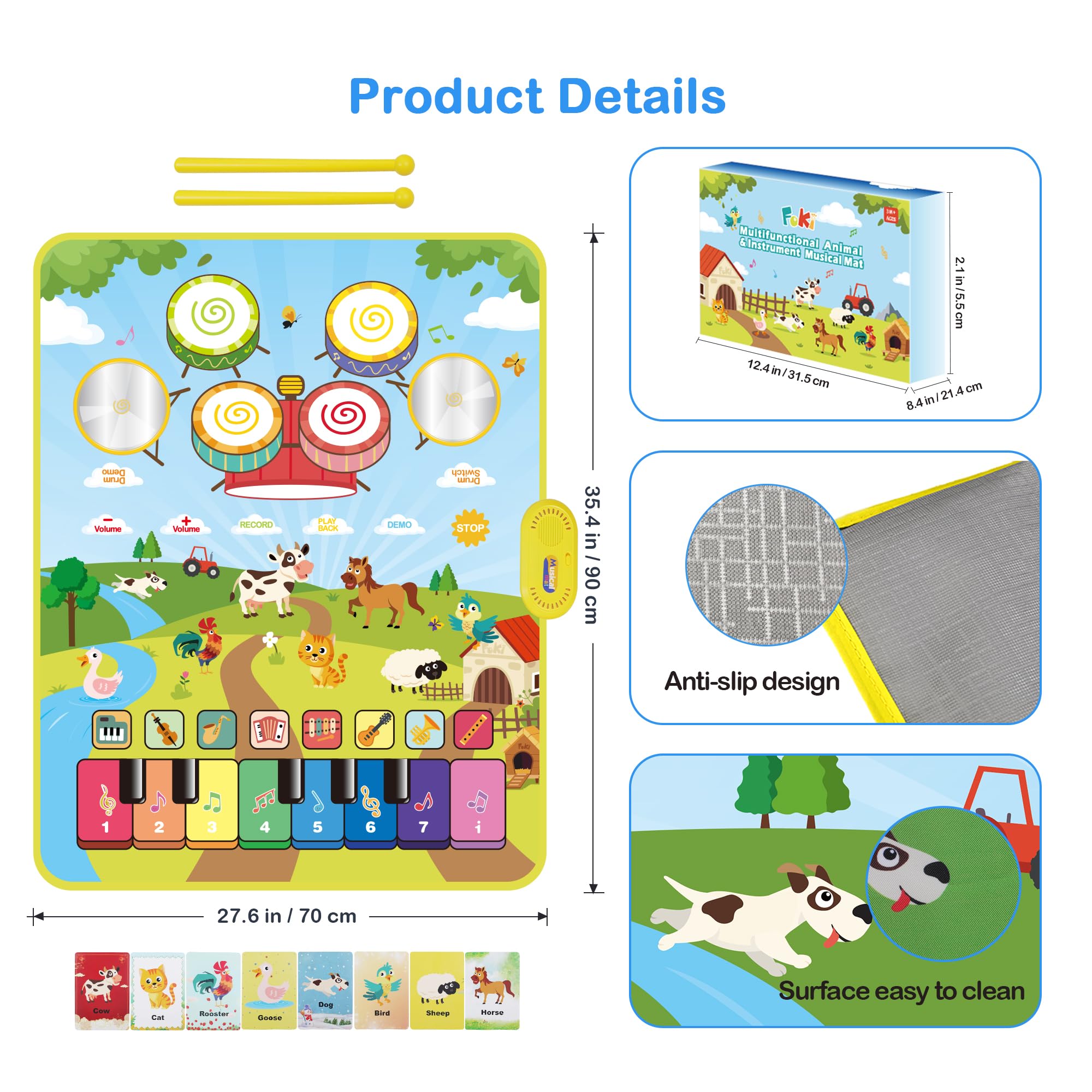 Foki Piano Mats animal-sounds-closeup captures animal sounds for storytelling.