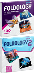 Foldology 1&2 combo pack front cover featuring travel-friendly origami puzzles for on-the-go fun.