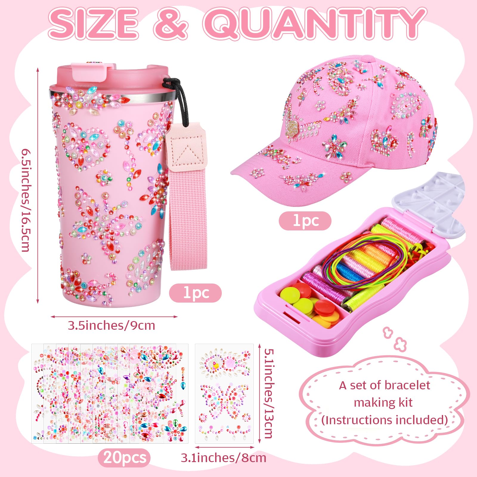 FoldTier pink baseball cap embellished with gems for a unique, handcrafted look.