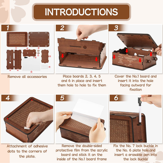 FOLENCER wooden cash box features smooth burr-free edges