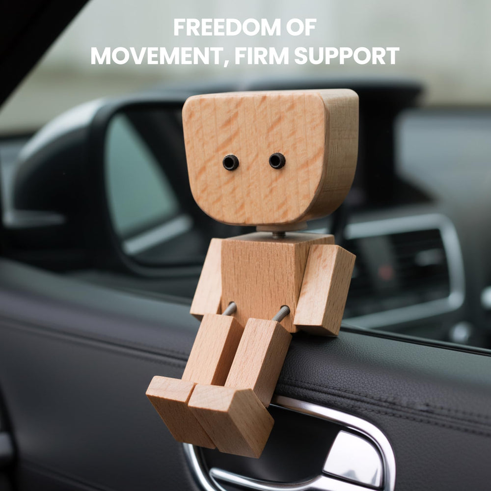 Foleto adhesive base keeps the figure secure on dashboards, desks, or nightstands
