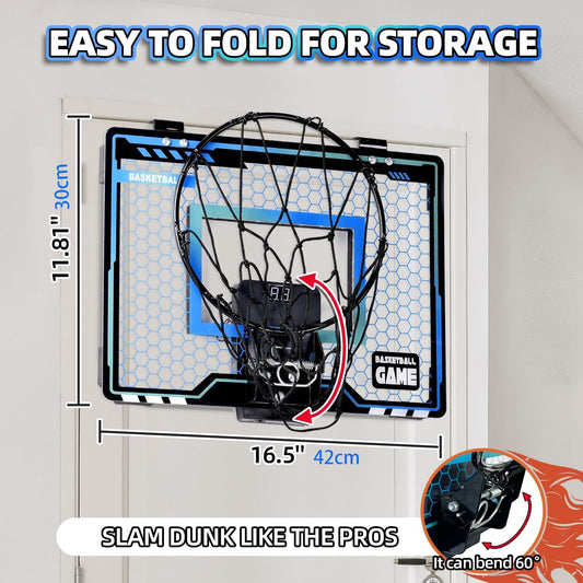 Folimix mini basketball hoop over the door design saves space in bedroom or dorm.