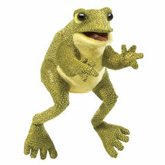 Folkmanis Funny Frog Puppet front view for classroom storytelling adventures