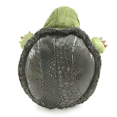 Folkmanis Little Turtle hand puppet in use for storytelling and theater.