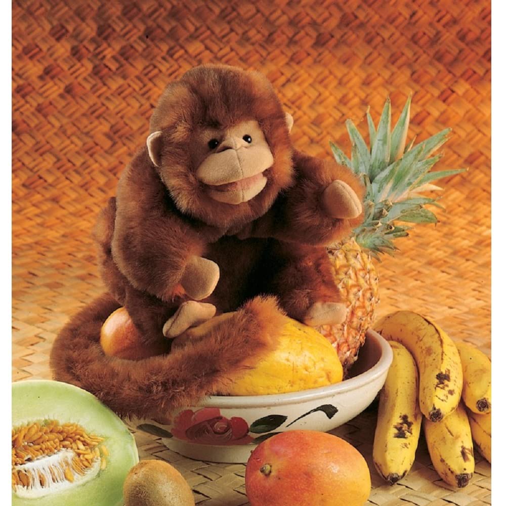 Folkmanis Monkey Hand Puppet detailed face with lifelike features