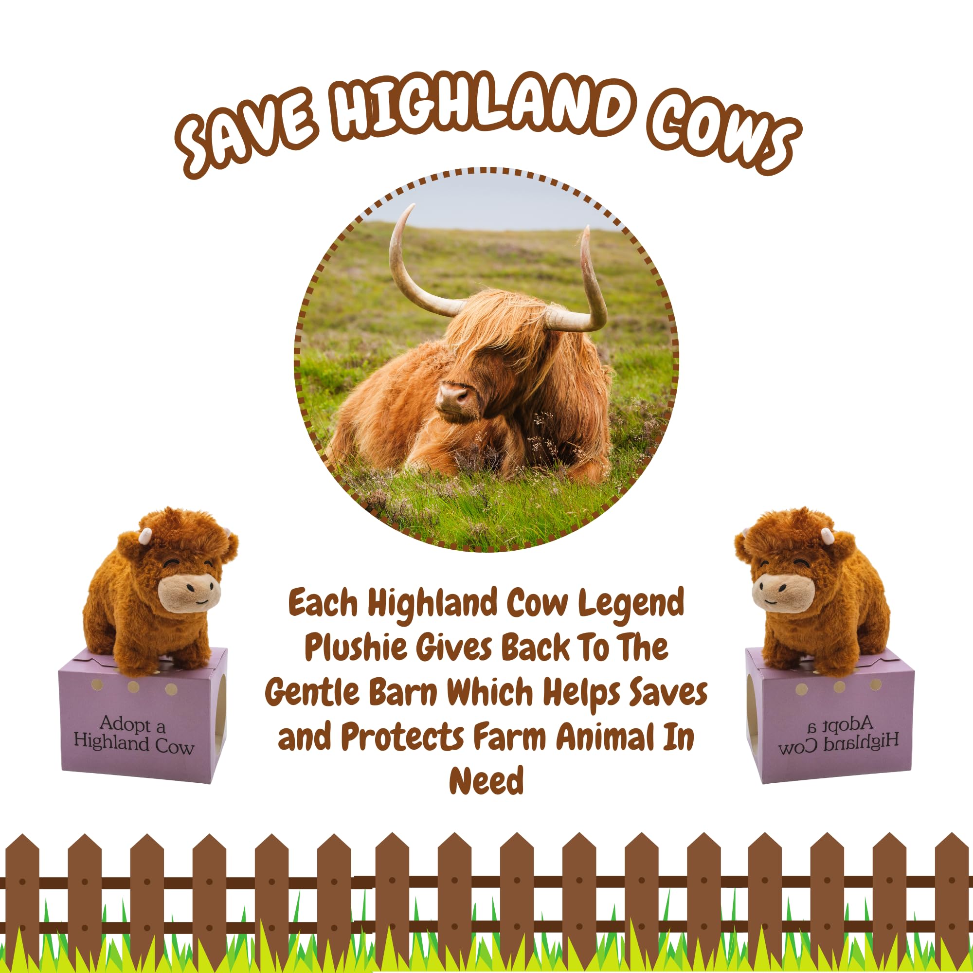 Follow Your Legend Henry the Highland Cow Plushie tag reveals the story
