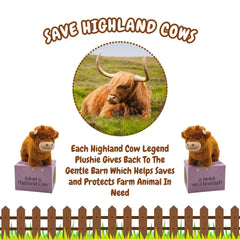 Follow Your Legend Henry the Highland Cow Plushie tag reveals the story