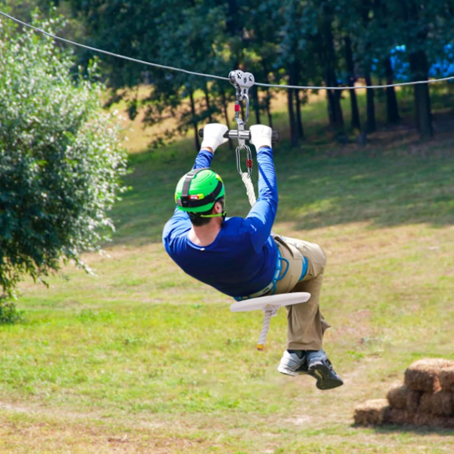 Fologtoo zipline seat easy installation for kids and adults.
