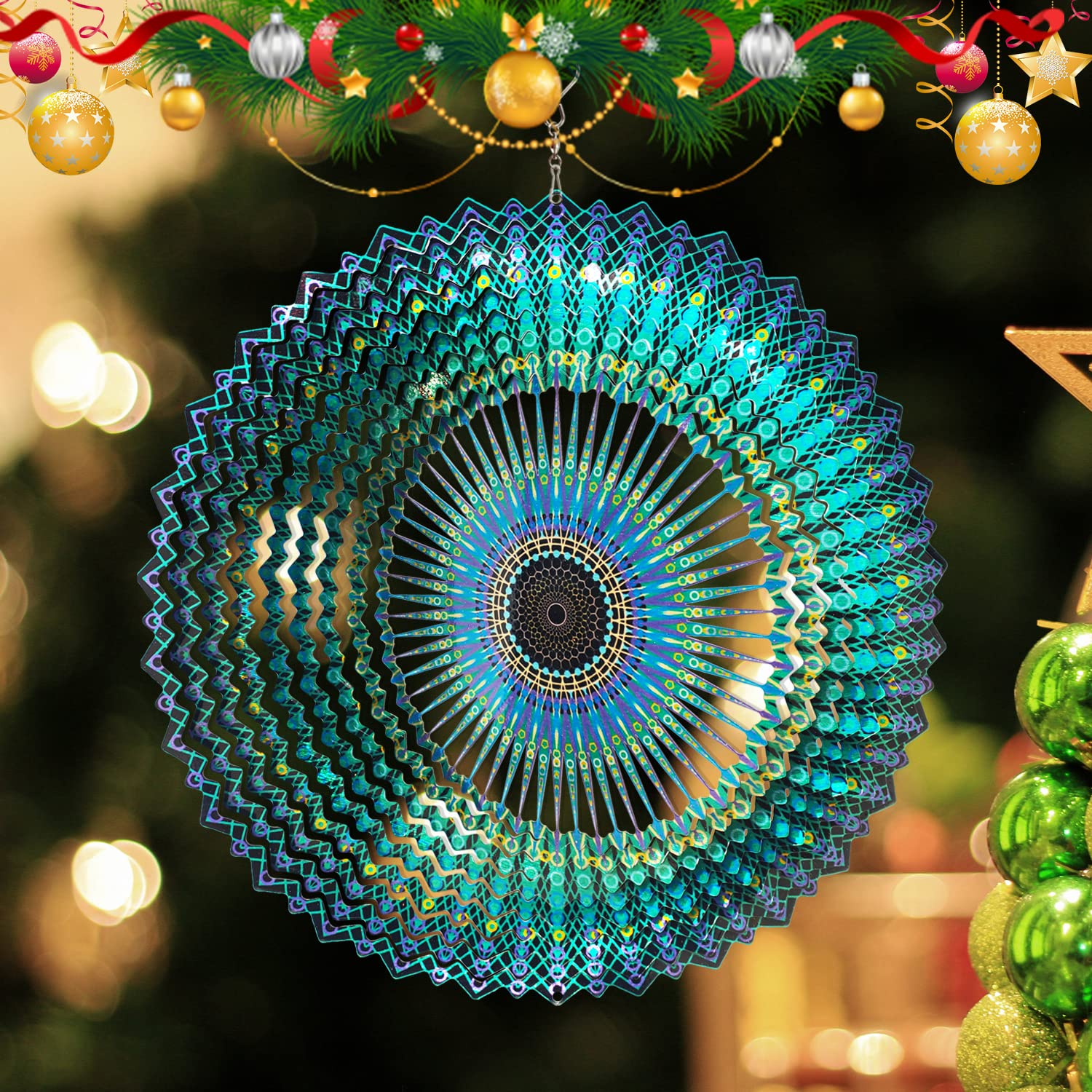 FONMY wind spinner geometric pattern laser cut 3D creates dynamic motion