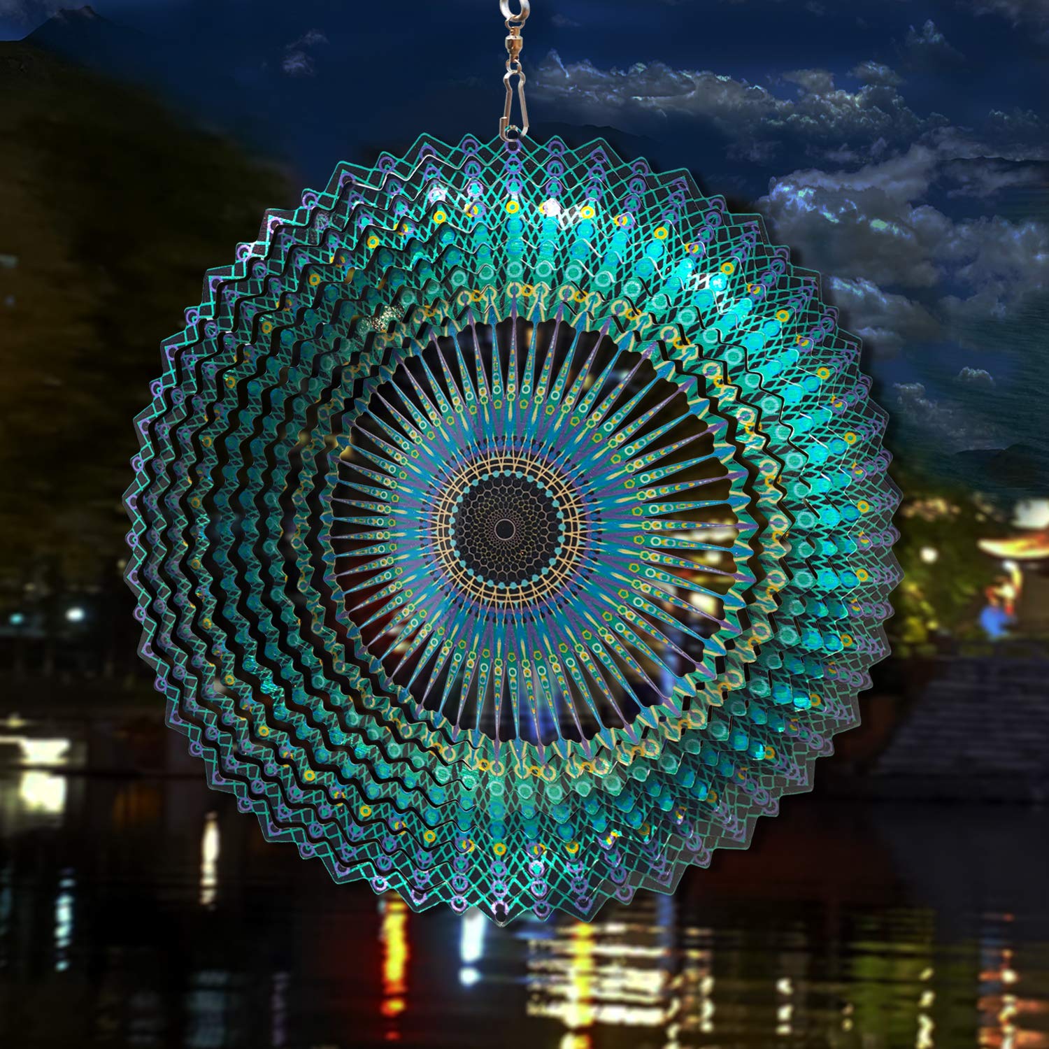 FONMY wind spinner hanging swivel hook enables easy ceiling or branch hang