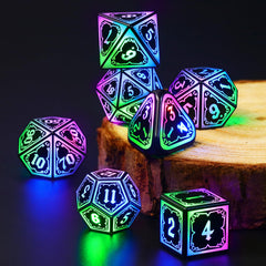 FONVGOGO DND dice resting on the charging base for quick recharges.