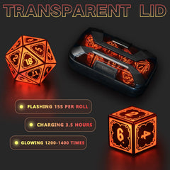 FONVGOGO Astral Shard Orange dice ready for tabletop adventures