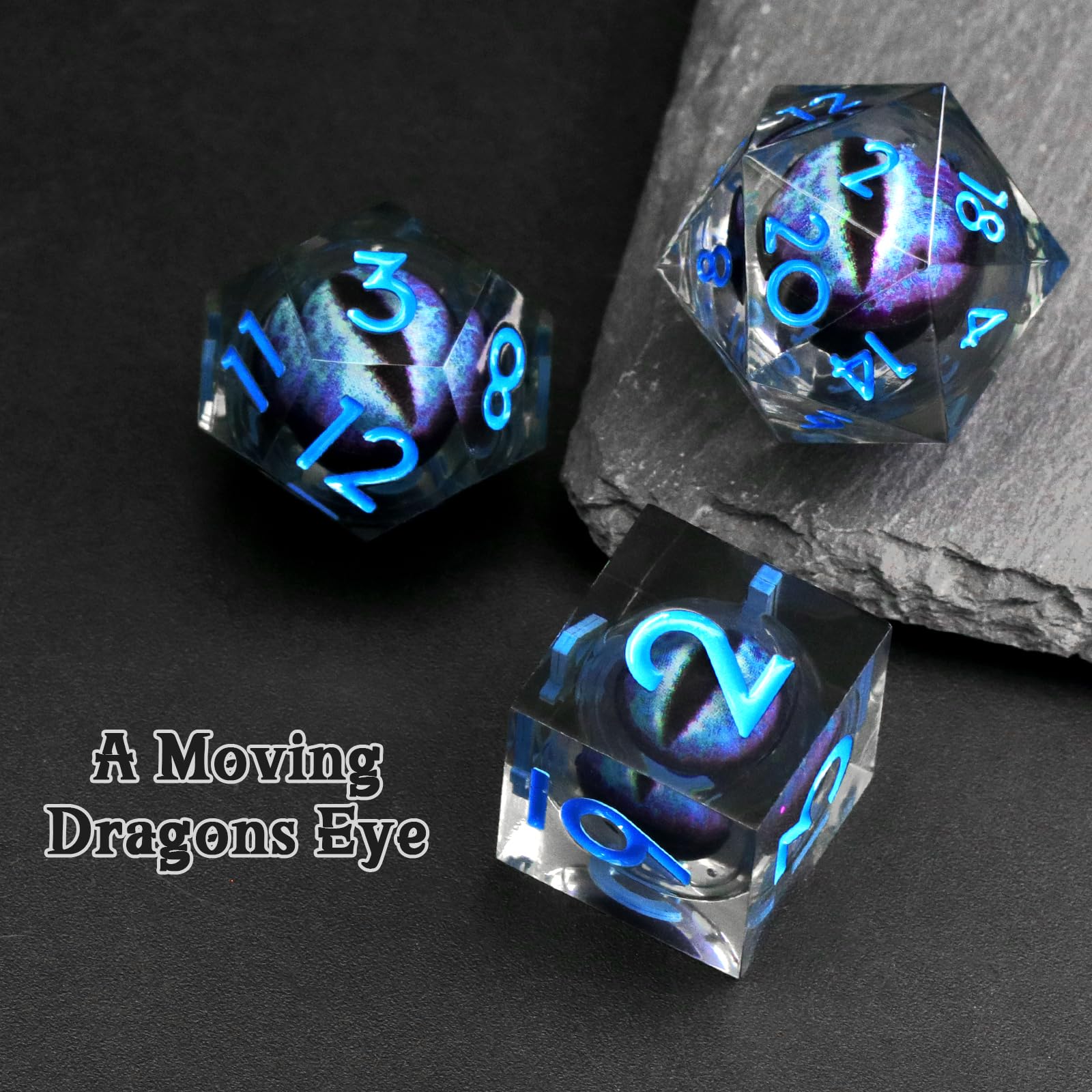 FONVGOGO Dragon Eye Dice D10-0-9 showcases color depth and clarity.