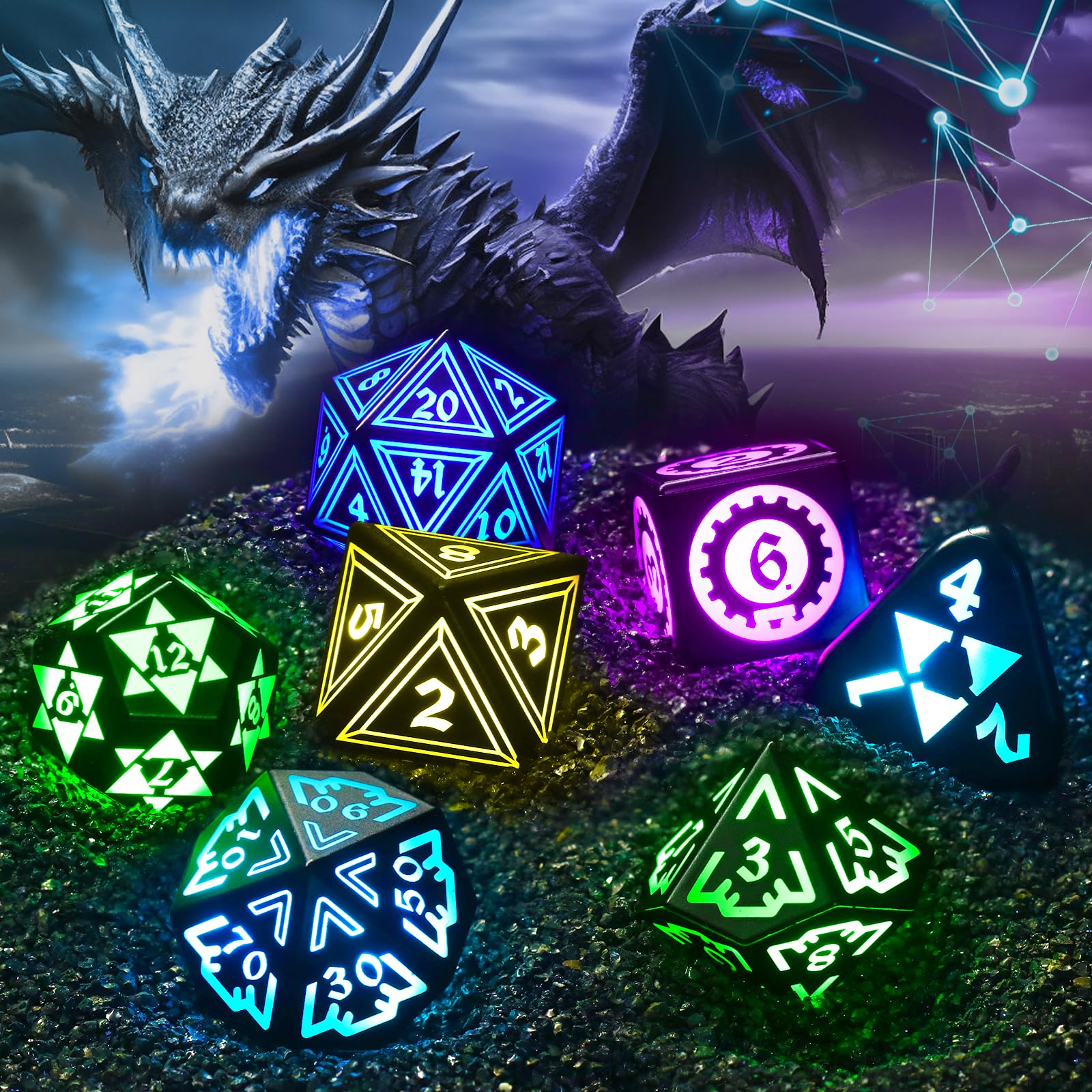 Gift-ready FONVGOGO DND dice set in a premium box for gifting