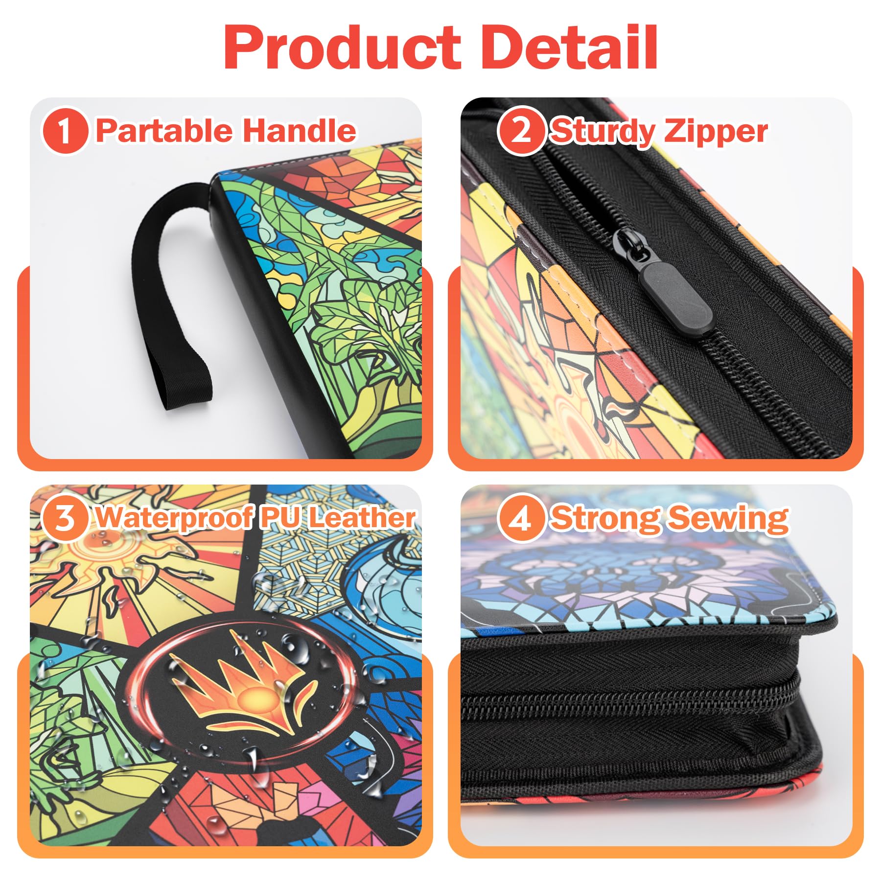 Fonwill waterproof zipper seals the binder against spills.