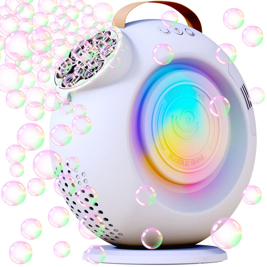 FORALES bubble machine with 360-degree rotation for immersive visuals.