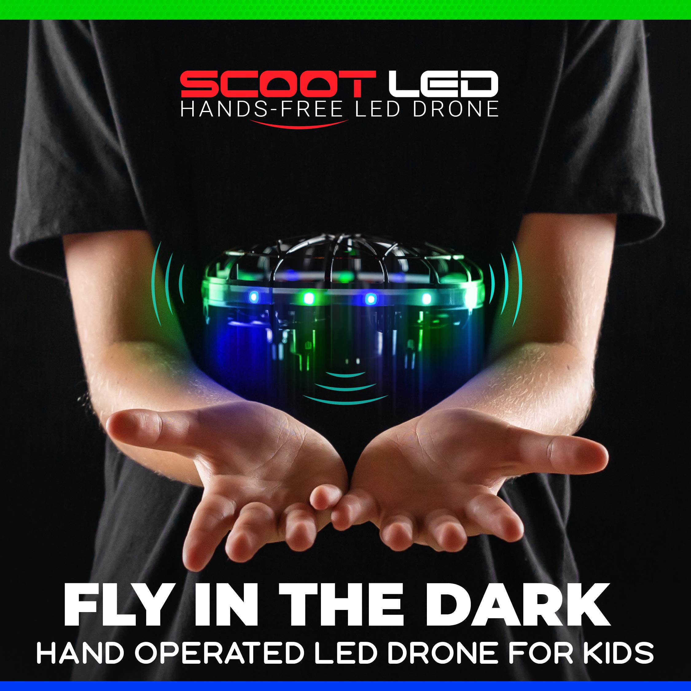 Force1 Scoot LED drone hand-action pose demonstrates motion sensing in action