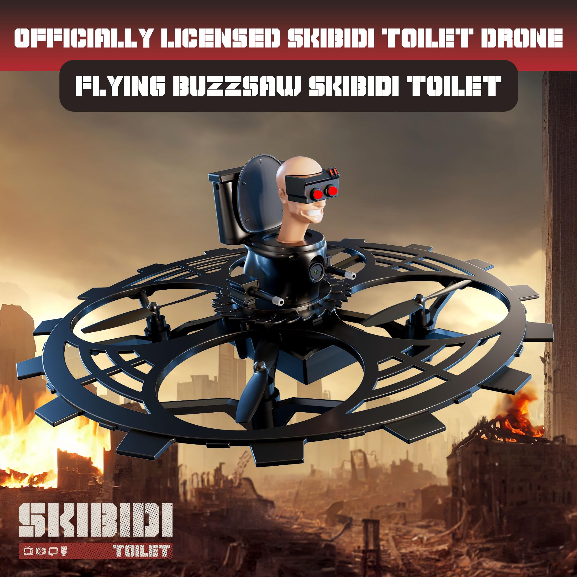 Force1 Skibidi Toilet Drone remote control enables beginner-friendly flight and precise steering.