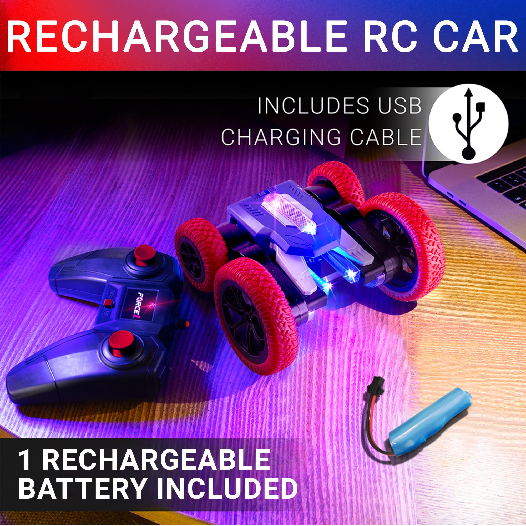 Force1 Tornado USB charging cable and removable battery