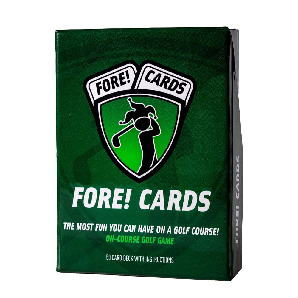 Fore! Cards On Course hand-holding cards for quick strategic decisions.