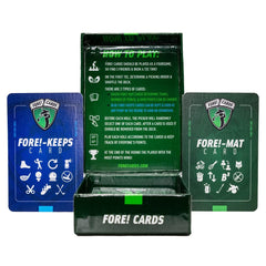 Fore! Cards On Course playing on green, showcasing social competition.