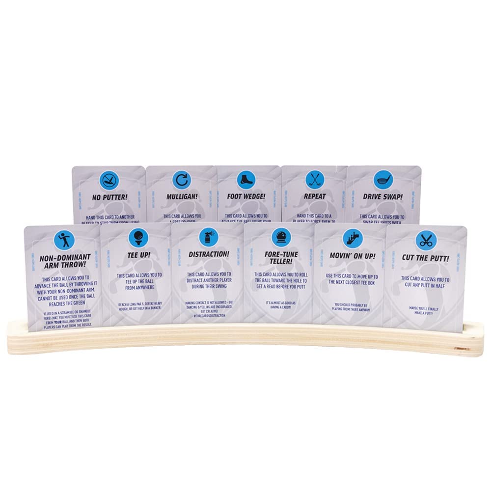 Fore! Cards On Course water-resistant durability for rain or shine rounds.