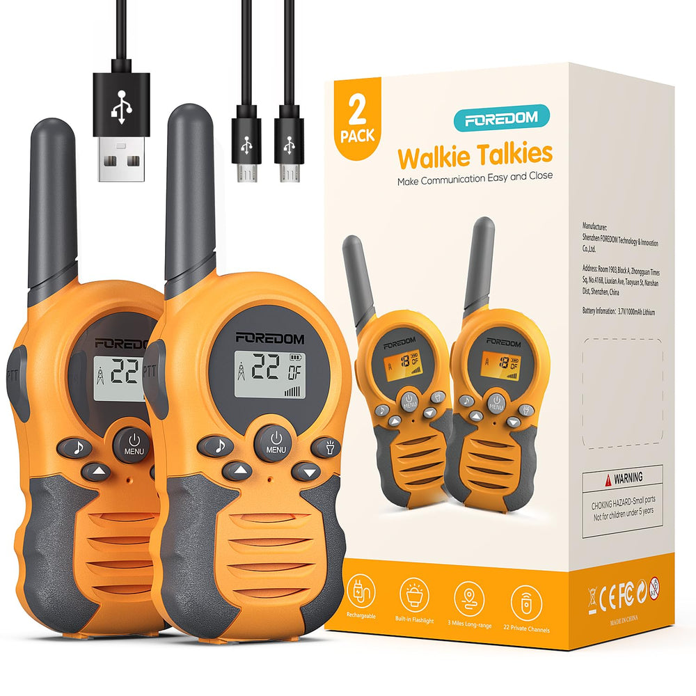 FOREDOM rechargeable kids walkie-talkies with long battery life for all-day play