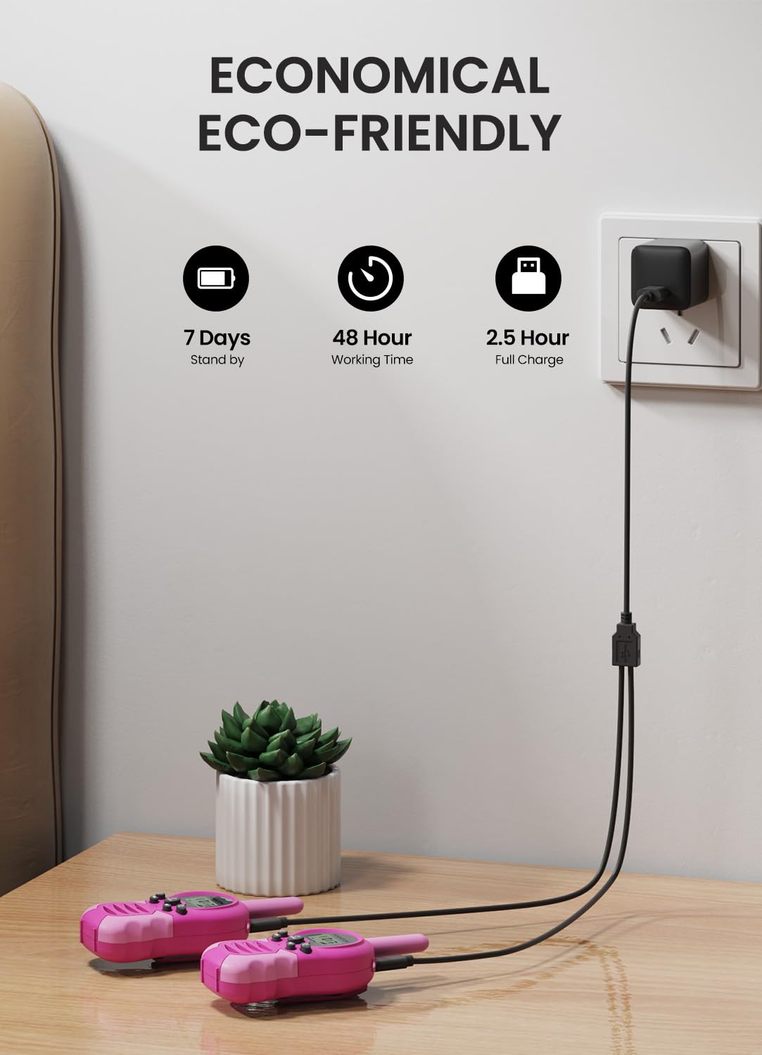 FOREDOM charging setup with USB cable for easy recharge