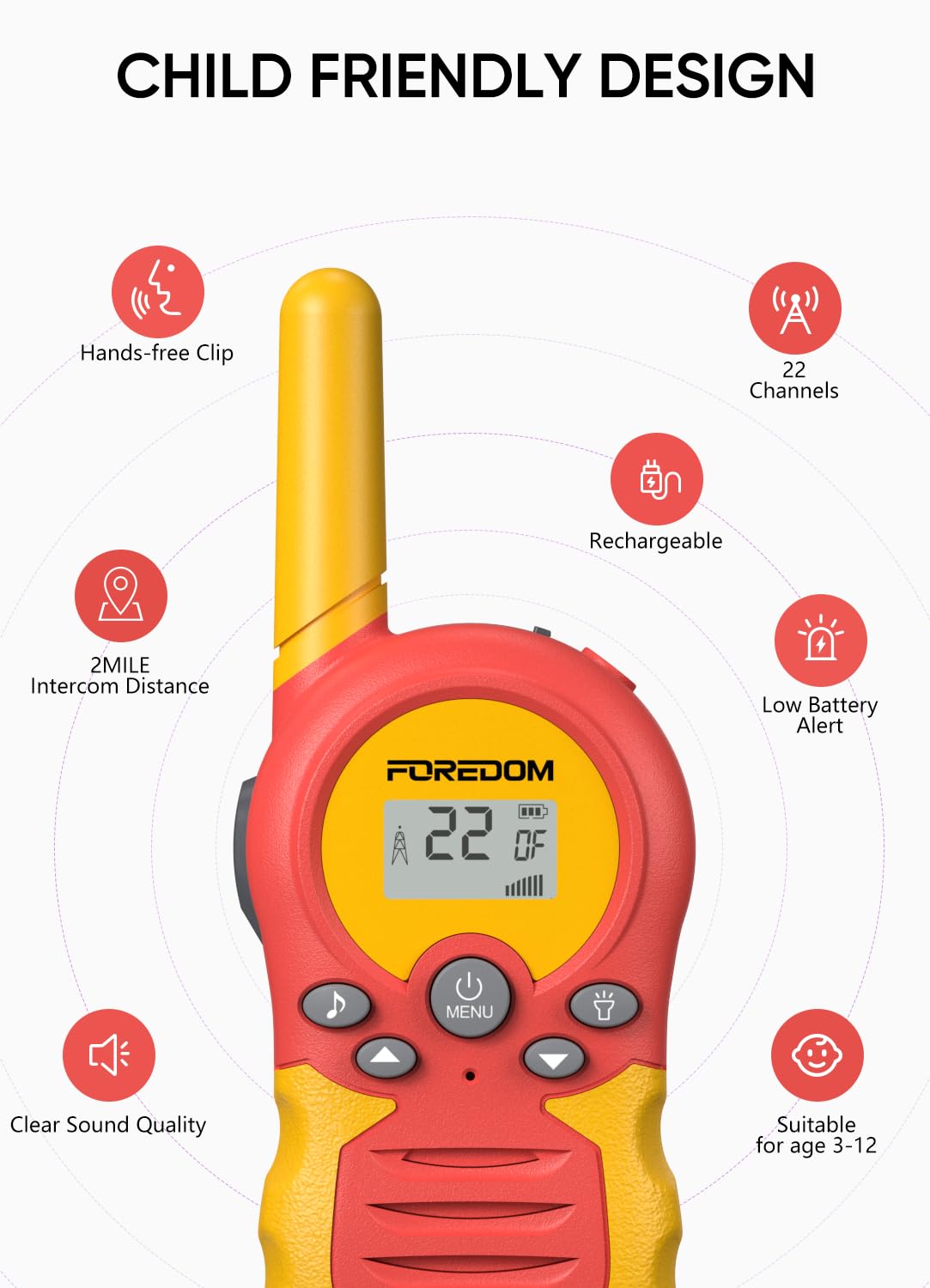 FOREDOM walkie talkie belt clip for easy carrying during activities