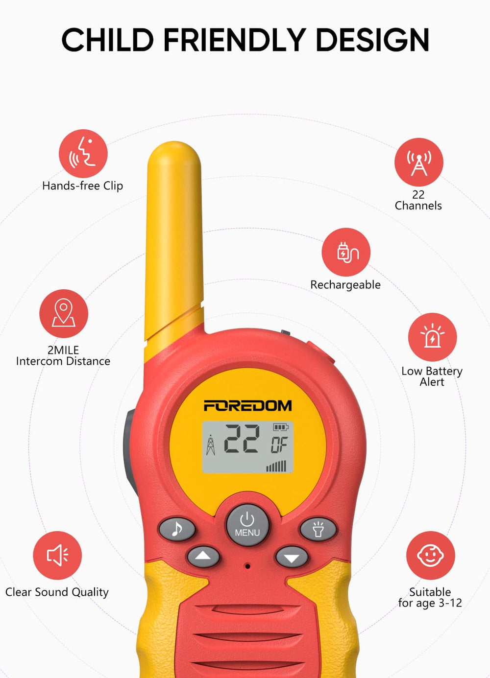 FOREDOM walkie talkie belt clip for easy carrying during activities