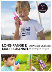 FOREDOM kids walkie talkies side view with durable belt clip for hands free carry