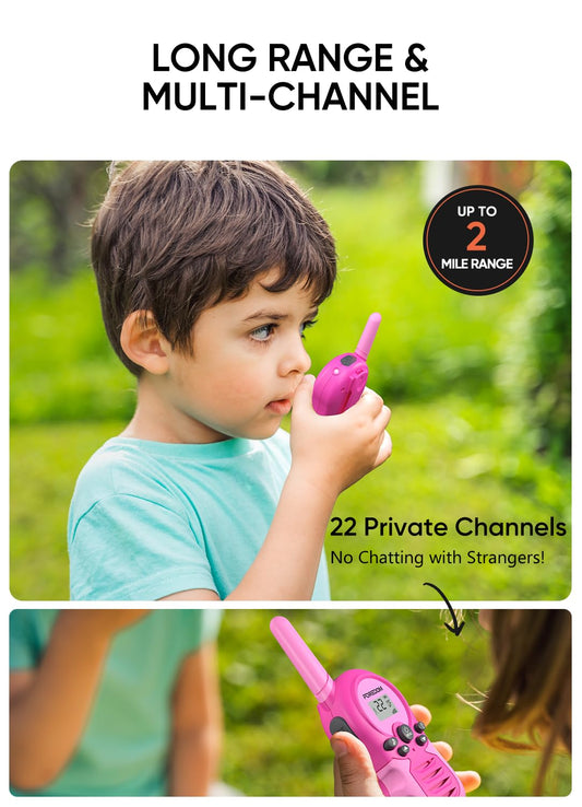 FOREDOM walkie-talkies in kids' hands during active play with simple controls