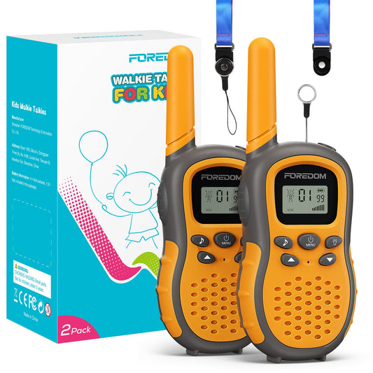 FOREDOM Walkie Talkies orange range up to 2 miles for outdoor play