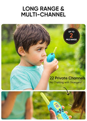 FOREDOM kid-friendly walkie talkies with 22 channels for private play.
