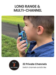 FOREDOM 2-pack walkie talkies ready for camping and backyard adventures.
