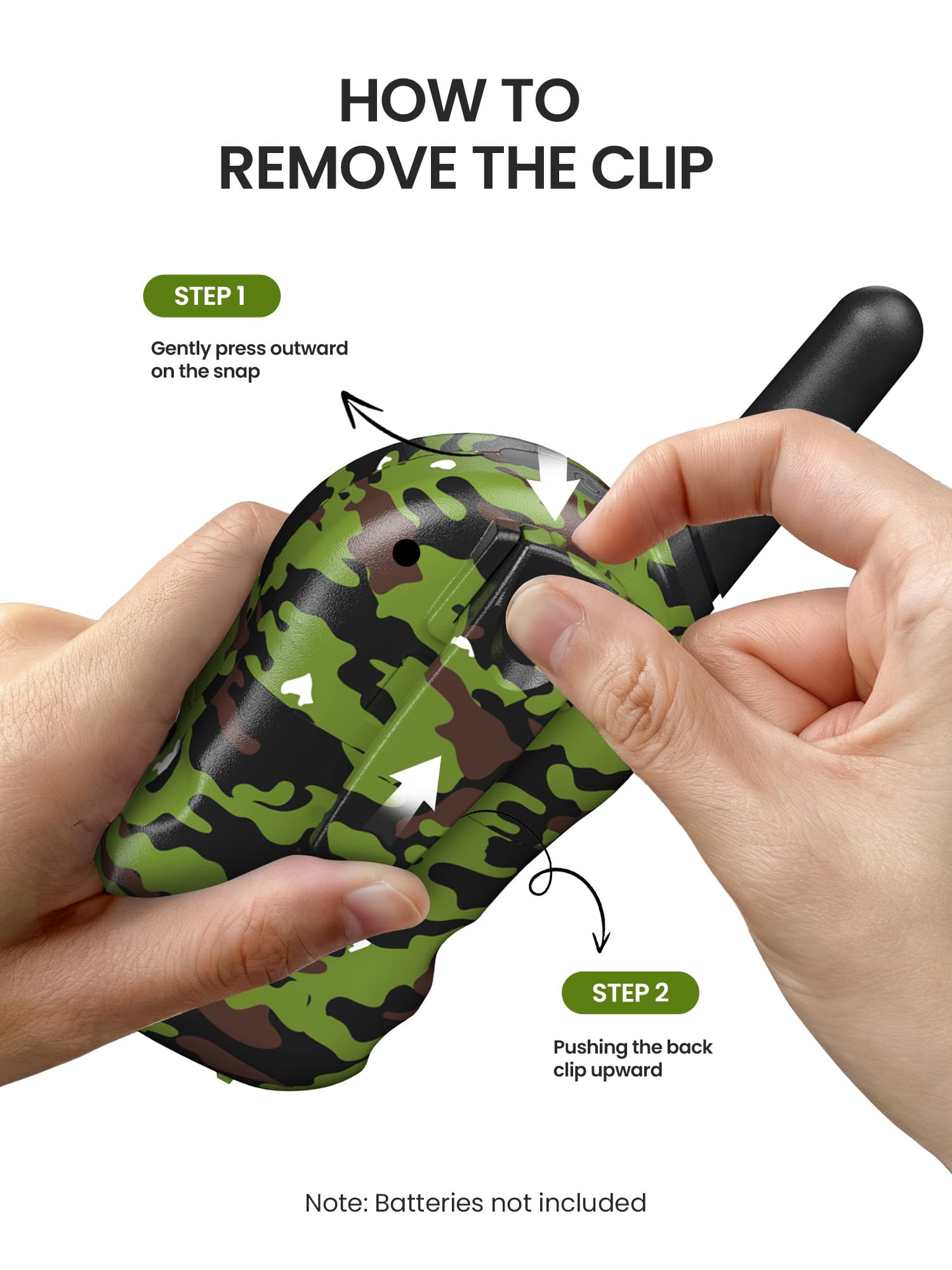 FOREDOM kids walkie talkies with 2.5mm headphone jack for private listening.
