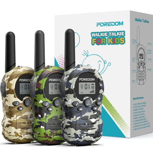 FOREDOM Walkie Talkies for Kids with long-range up to two miles for backyard adventures.